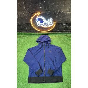 Vintage Nike Y2K Heather Blue Full Zip Up Hoodie‎ Sweatshirt Mens Sz LG